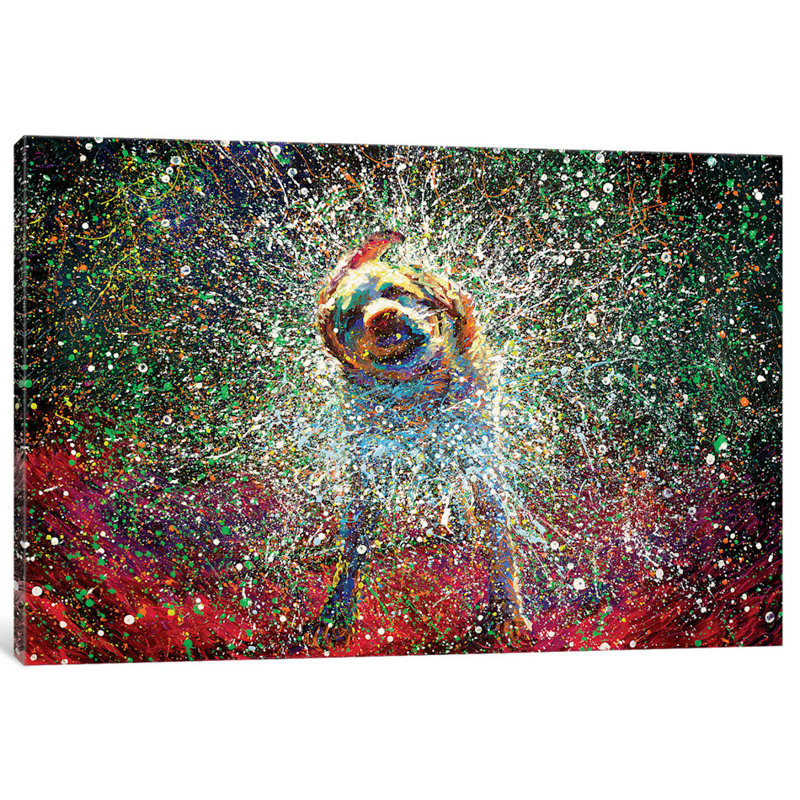 « aquarius », reproduction d’art sur toile iris scott, H 18 po x l 26 po x P 1,5 po