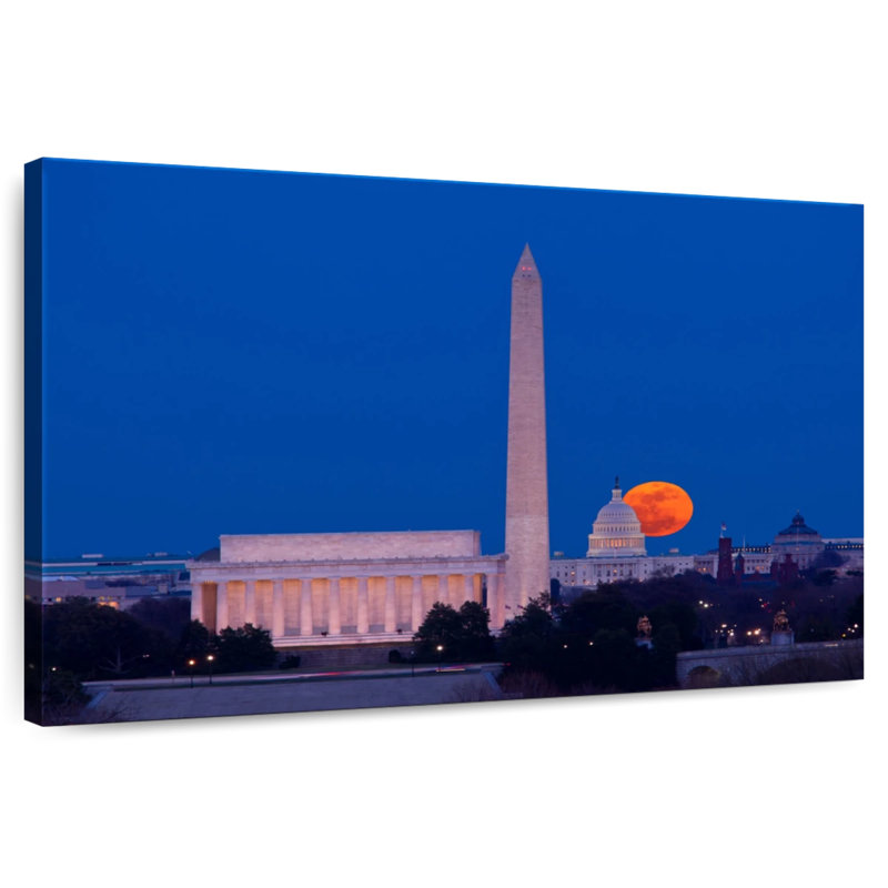 Sirécis récolte lune sur Washington DC, H 20 po x l 30 po