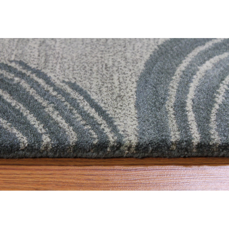 Tapis gris en laine touffeté à la main Ilford, Rectangle 5 pi x 8 pi