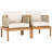 Oech Outdoor Acacia Wood Rope Woven Club Chairs With Cushions