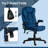 Velvet High Back Vibrating Massage Office Chair, Drak Blue
