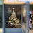 Christmas Tree Window Clings Stickers for Glass, Extra Large Golden Xmas Windows Static Stickers