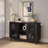 Solid Wood Mid Century Modern TV Stand, 2 Door w/ Middle Shelf 49 x 16 x 30in-1336961575