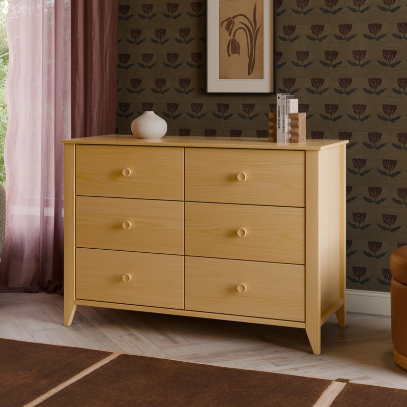 Sprout 6 Drawer Double Dresser, Honey
