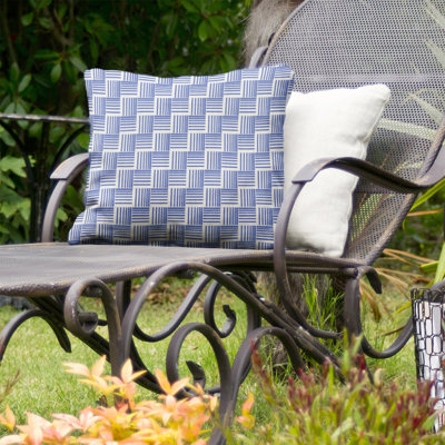 Teal Basketweave Indoor/Outdoor Throw Pillow – UV Protected, Reversible