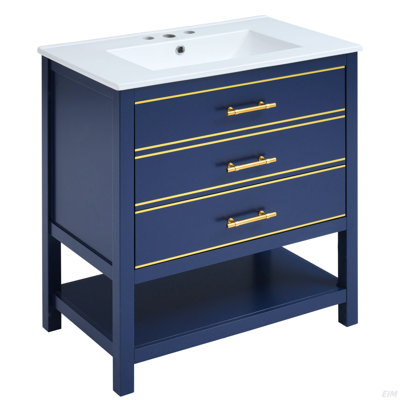 Ensemble de meuble-lavabo moderne 30 po avec base ouverte