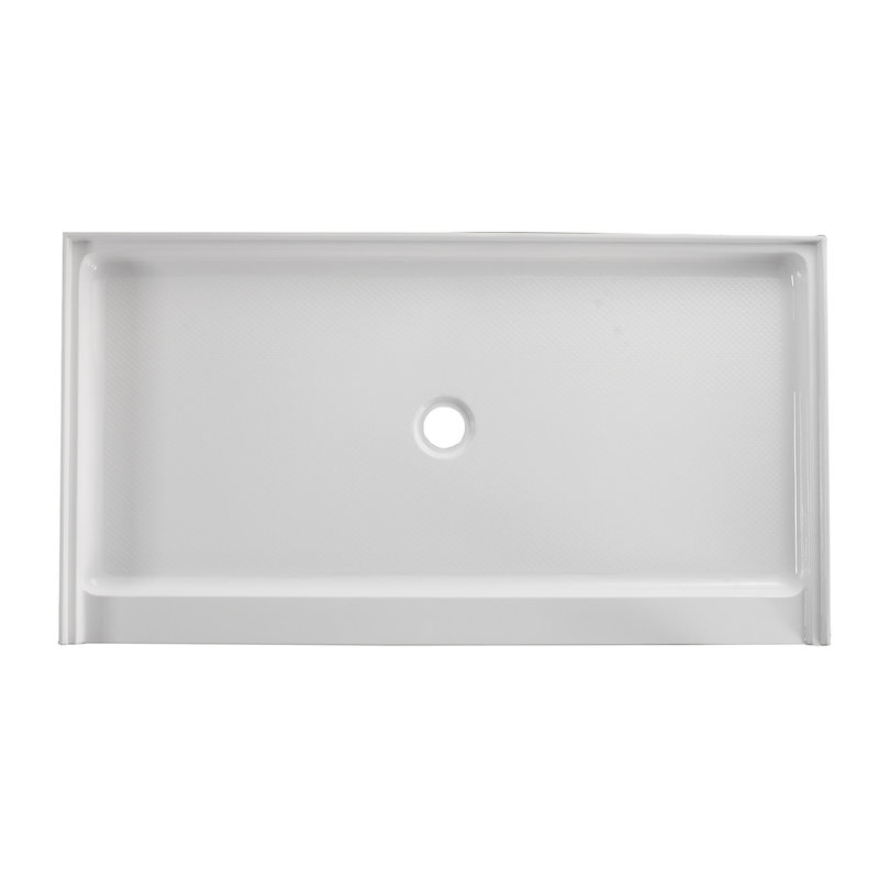 Kingston Brass Bonaire 60-Inch x 32-Inch Anti-Skid Acrylic Shower Base, Center