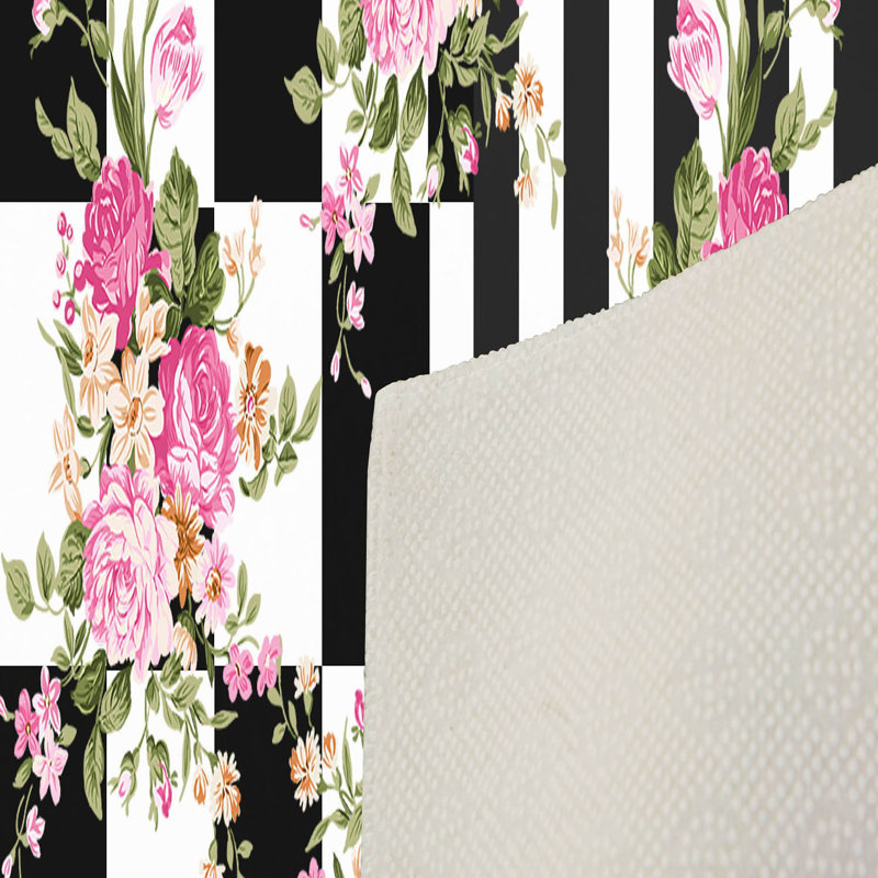 Tapis tissé de qualité supérieure, 5,2 x 7,5 pi, 100% polyester, antibactérien, antidérapant, hauteur des poils de 0,3 po | Lavable à la machine, impression numérique 3D | Parfait pour le salon, la chambre à coucher et le bureau