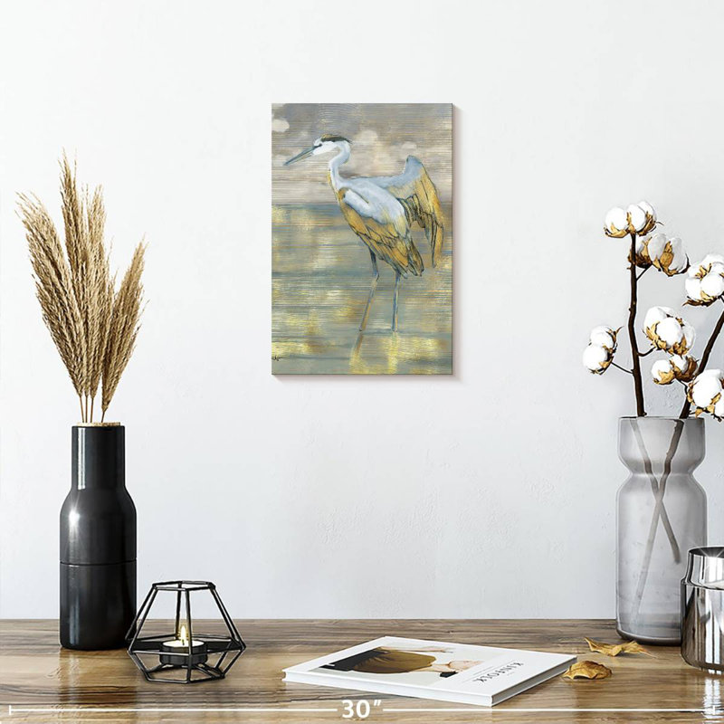 Héron bleu doré Brampt, H 12 po x l 8 po