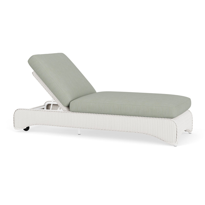 Loom Outdoor Chaise Lounge, White, Beach Navy