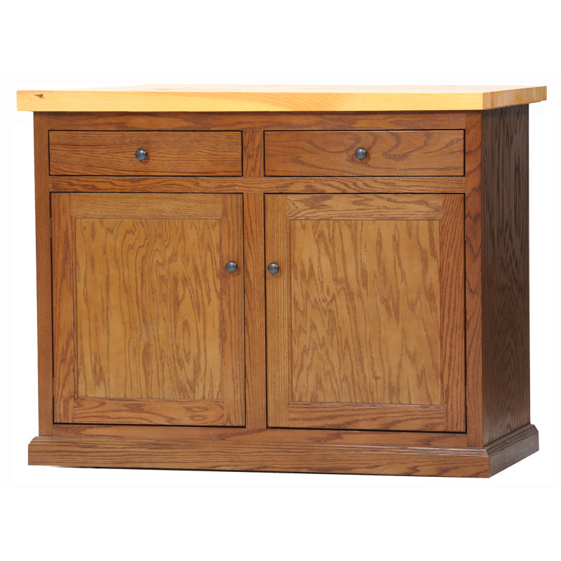 48 " W Kitchen Island with Solid Wood Top, Medium