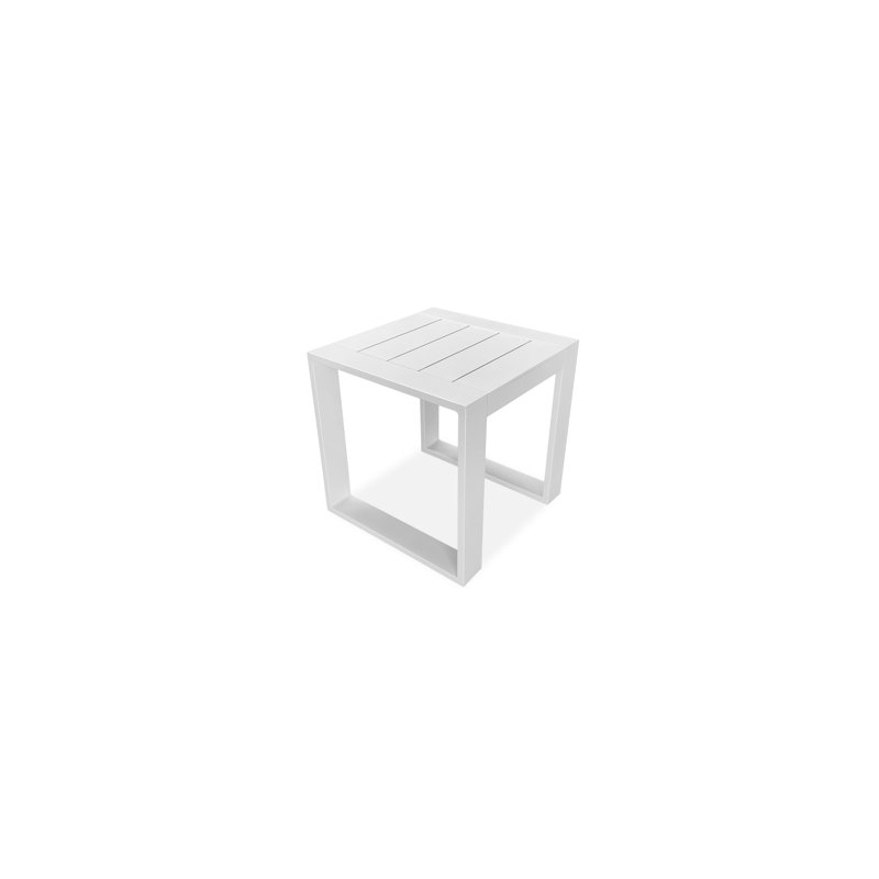 Portal Outdoor Square Side Table, White