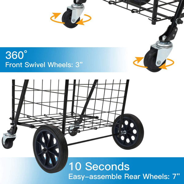 SereneLife Chariot utilitaire pliable pour enfants - compact, pliable,  facilement pliable et portable pour économiser de l'espace, chariot léger  avec roulettes pivotantes - Wayfair Canada