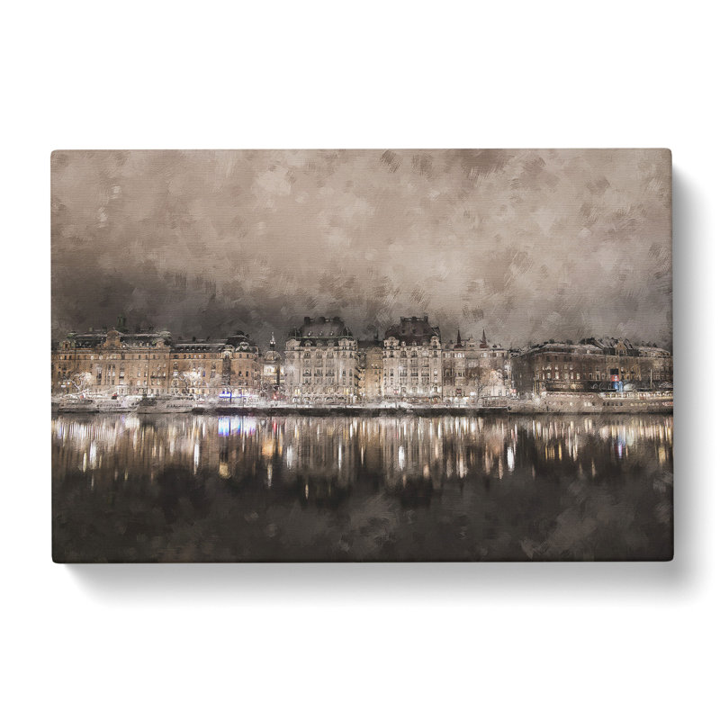 Reflection Of Stockholm In Sweden - Wrapped Canvas, 50cm H x 76cm W x 3cm D