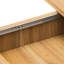 Table de salle à manger extensible réglable de 140 à 181 cm (55,11 à 71,24 po) avec design arqué, couleur naturelle, haute qualité, capacité de 100 kg (220 lb), style contemporain pour salon, peut accueillir de 4 à 6 personnes.