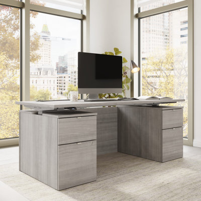 Bureau debout électrique avec tiroirs et panneau de modestie Bush Stratus 72W x 30D Bush Business Furniture