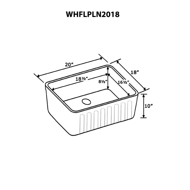 Évier de cuisine réversible à tablier frontal L 20 po x l 18 po, Biscuit