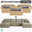 Très grand canapé désossé avec méridienne avec nuage, canapé modulaire moderne avec assise profonde, canapé rembourré en velours côtelé en U pour le salon, aucun assemblage requis-1035205608