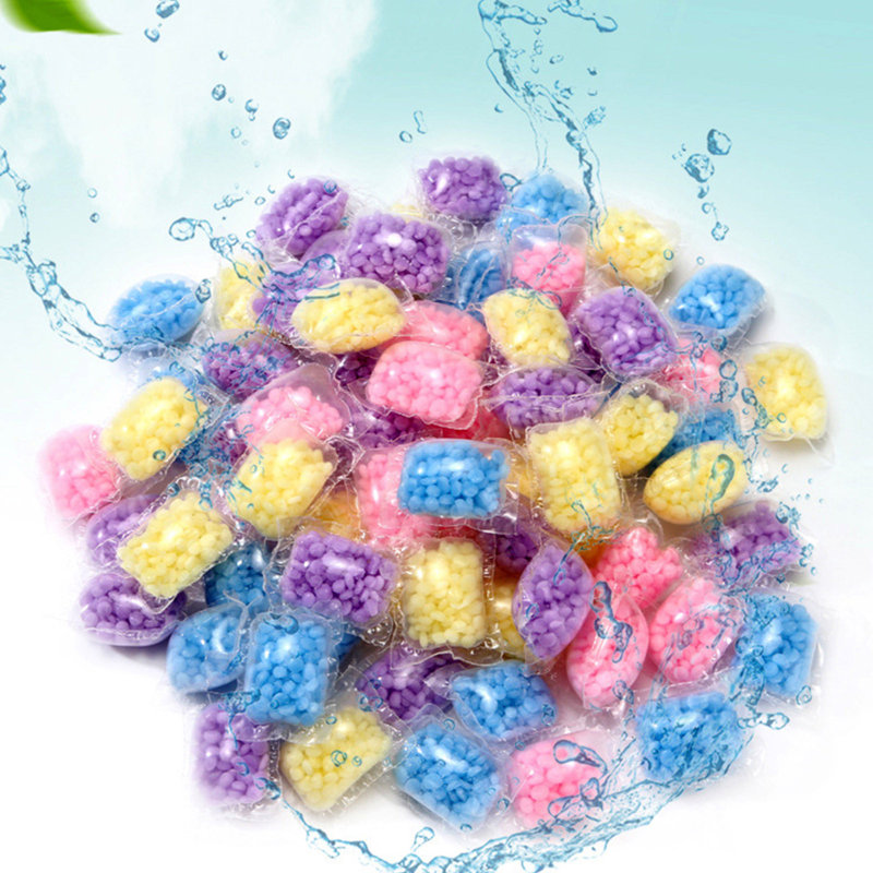 Boule à lessive en plastique 100 pièces Perles de parfum de lessive Amplificateur de lessive Perles de parfum de lessive Perles de lessive Perles de lavage pour machine à laver