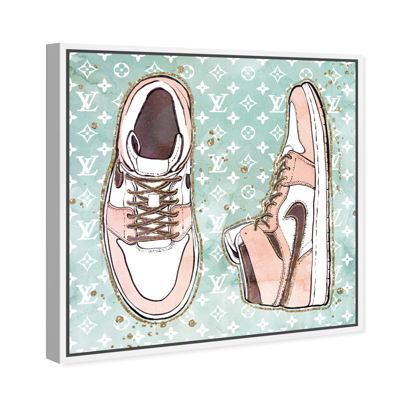 «Fashion And Glam Blush», impression sur toile, H 12 po x l 12 po, Toile blanche encadrée