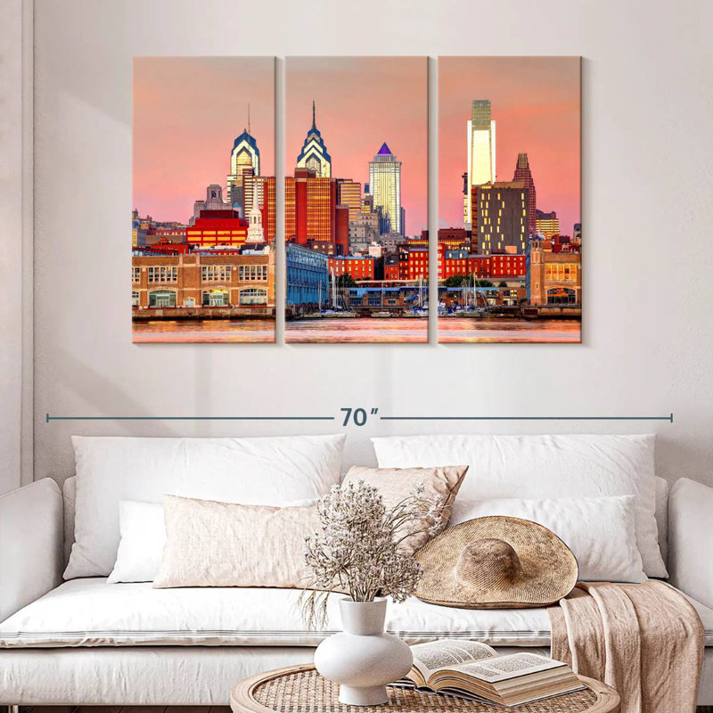 Nicci Philadelphia Sunset Hues, H 32 po x l 50 po