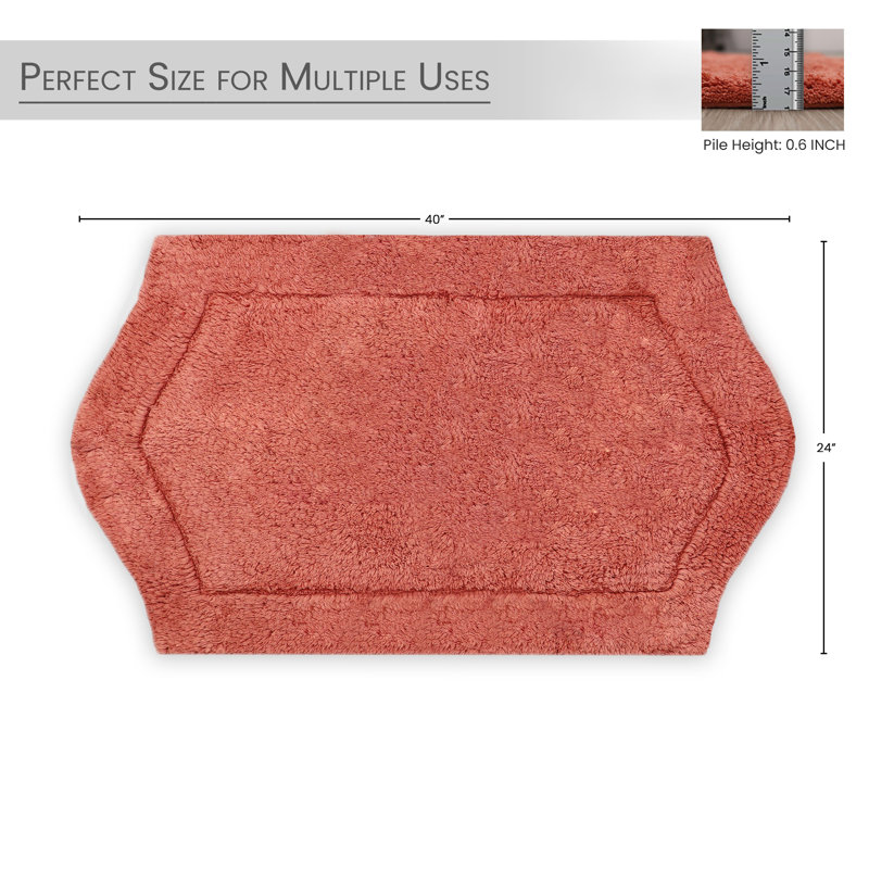 Tapis pour salle de bain Morissette, L 24 po x L 40 po, Corail
