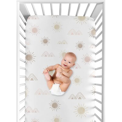Desert Sun and Mountain Fitted Crib Sheet