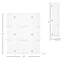 Paravent blanc, 4 panneaux de 67 po de hauteur avec 3 tablettes de présentation et pliable pour les tablettes de bureau / chambre à coucher