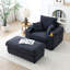 Fauteuil d'appoint surdimensionné avec repose-pieds, fauteuil simple avec grand siège et accoudoirs très larges, fauteuil de lecture moderne et confortable-689025653
