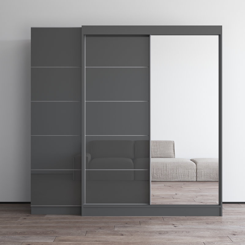 Armoire 80,7 "avec 1 miroir Aria Aria, Gris, H 79 po x l 81 po x P 26 po