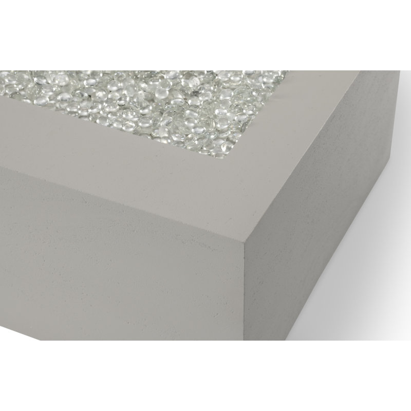 Cove Rectangle Concrete Smokeless Fire Pit Table, Natural Gray
