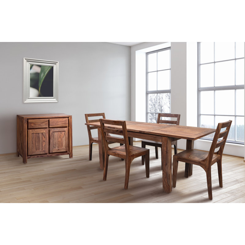 Kanwal Extendable Solid Wood Dining Table, 30'' H x 32'' W x 52'' L