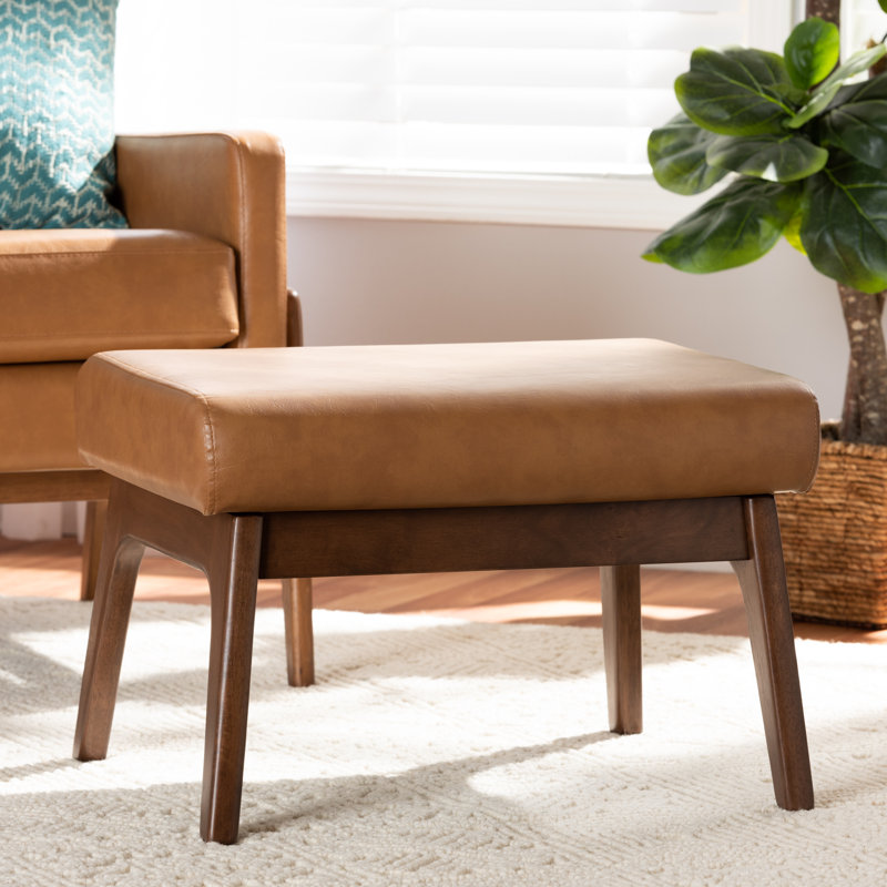 Kiger Faux Leather Ottoman