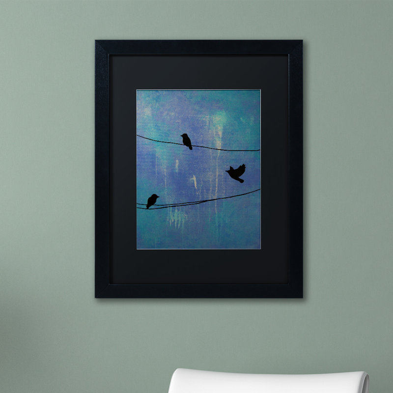 « oiseaux arrivés », reproduction d’art sur toile encadrée, H 20 po x l 16 po x P 0,5 po