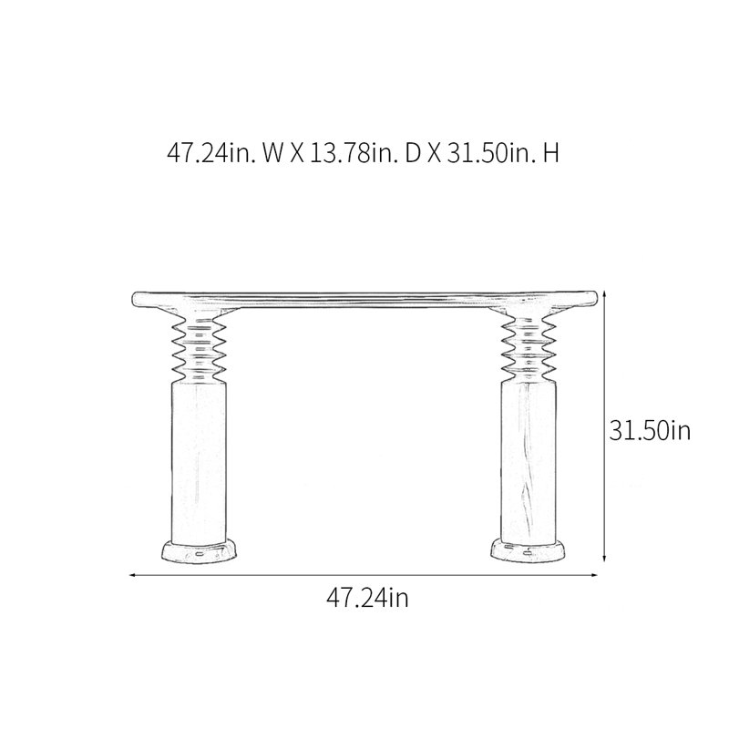 Modern Minimalist Console Table, Black, 31.5" H x 47.24" W x 13.78" D