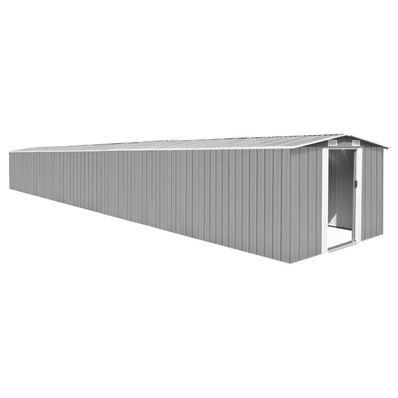 Celentano Galvanised Steel Garden Shed, Grey
