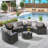 Outstanding Half-Moon Patio Furniture Set with Tempered Glass Table for Outdoor Enjoyment-2108783045