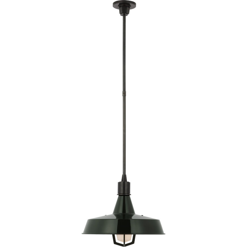 Thomas O'Brien Fitz Large Pendant, Bronze, Green, 59.25" H x 16.5" W x 16.5" D