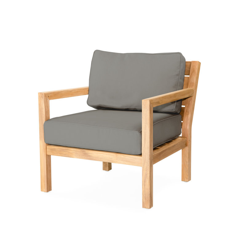 Classic Teak Outdoor Teak Lounge Chair, Charcoal