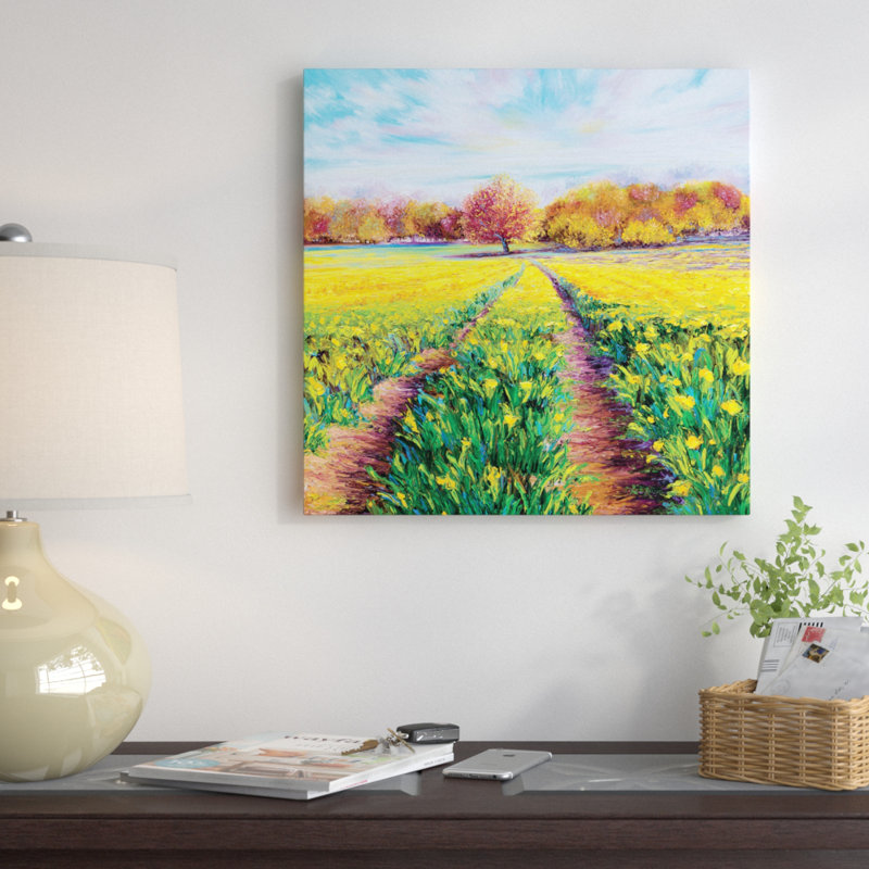 « golden fields », reproduction d’art sur toile, H 18 po x l 18 po x P 1,5 po
