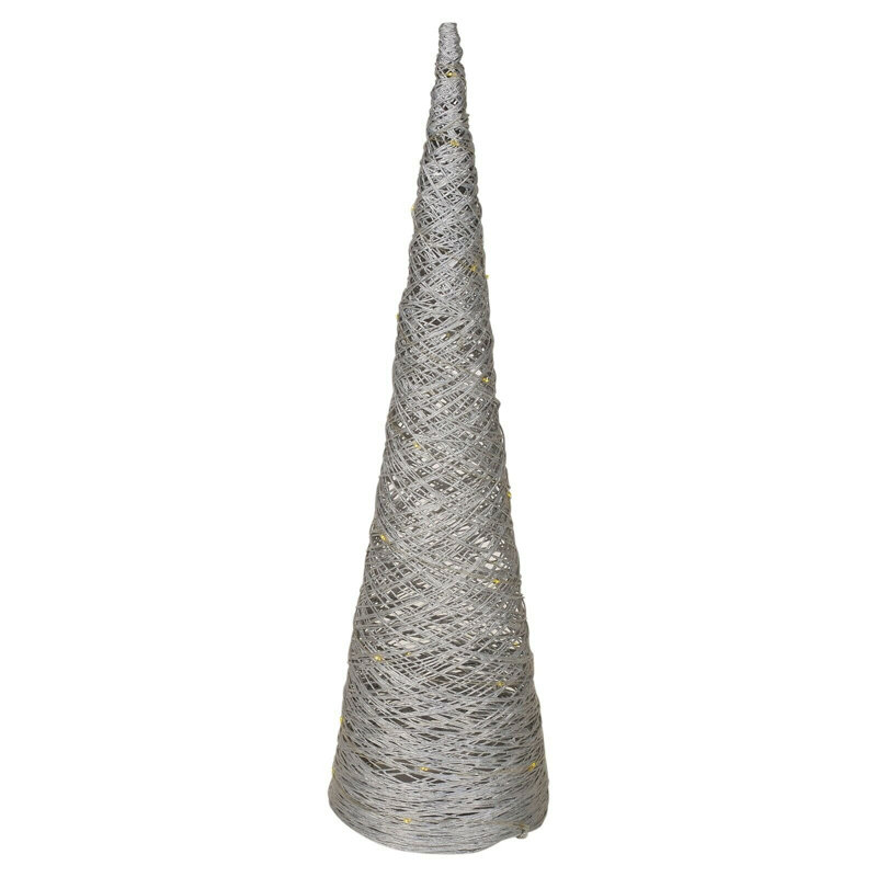 Christmas Decorative Accent, Silver, 40cm H x 12cm W x 12cm D