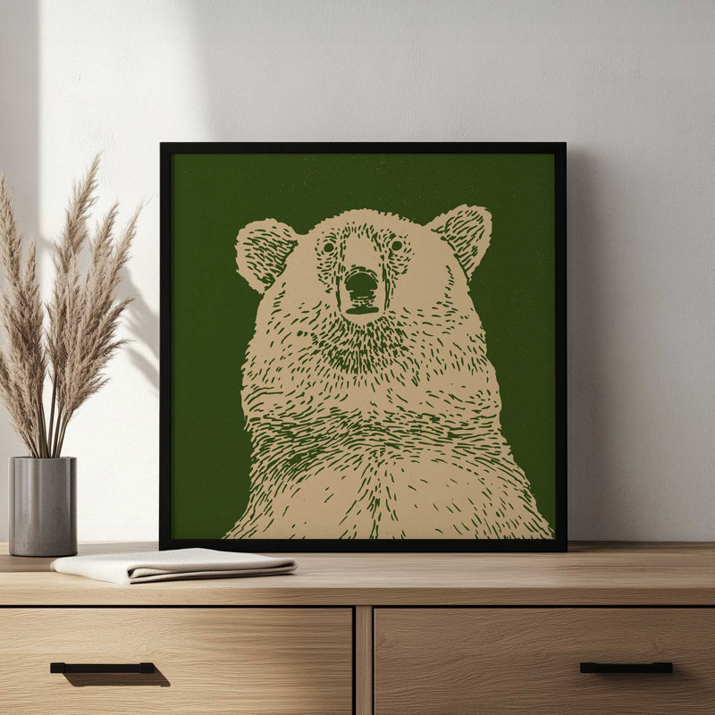 Reproduction d'art «Kodiak Bear» par Andrew Henry, H 20 po x l 20 po, Doré