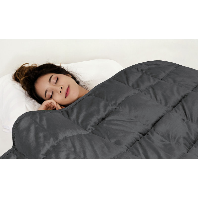 Gray Reversible Knitted Weighted Blanket, 12 lb, Full Size