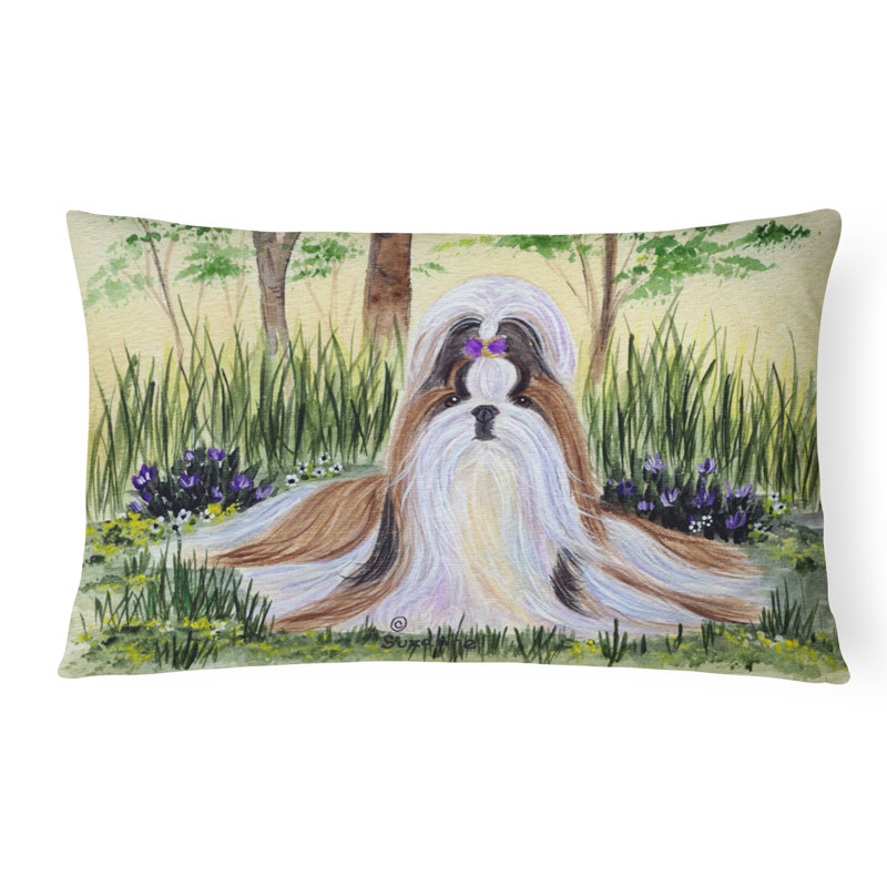 Coussin décoratif intérieur/extérieur shih tzu