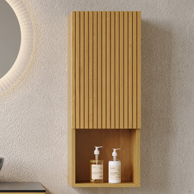 Armoire murale de 35 po de hauteur, armoire de rangement étroite avec porte et tablettes, convient aux petits espaces