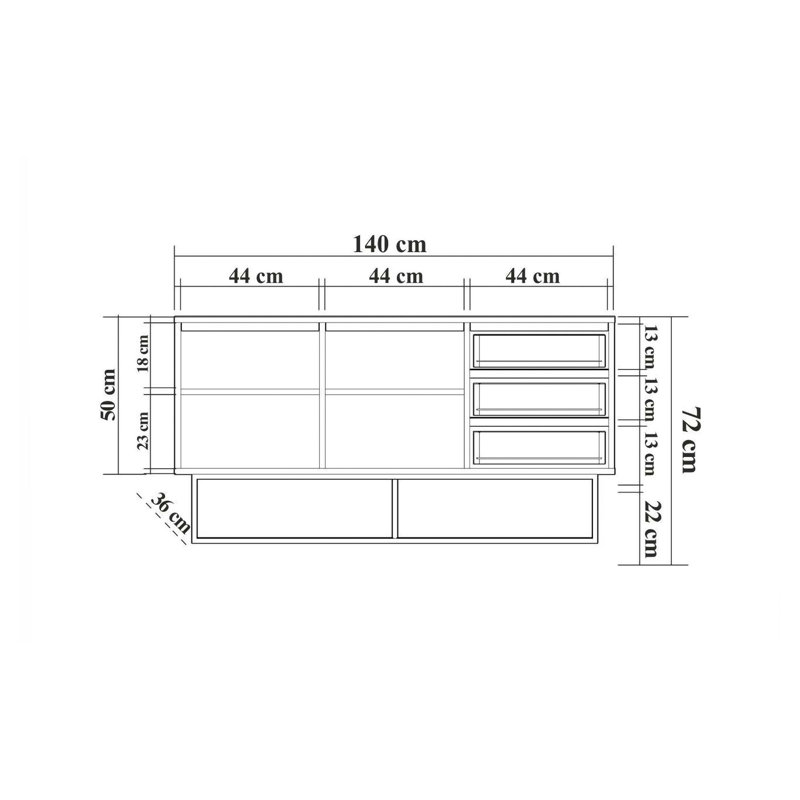 Altun 140cm Sideboard