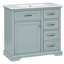 Meuble-lavabo moderne gris de 36 pouces avec lavabo encastré en céramique, charnières à fermeture en douceur, 2 tiroirs coulissants et coulissants, en bois massif et pour plus de stabilité