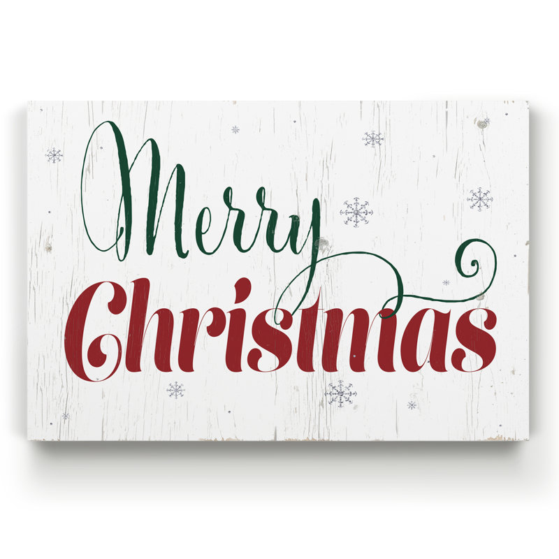 « merry christmas »-impression d’art textuel sur toile, H 27 po x l 18 po x P 1 po