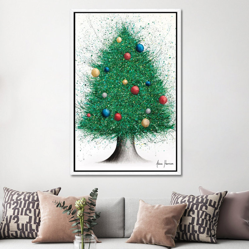 Christmas Tree by Ashvin Harrison - Print on Canvas, White Framed, 152.5 cm H x 101.5 cm W