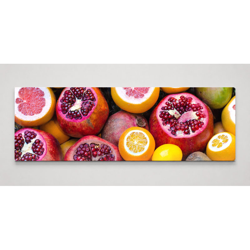 «Tropical Fruit Abundance», art mural sur toile panoramique, 36" W x 12" H